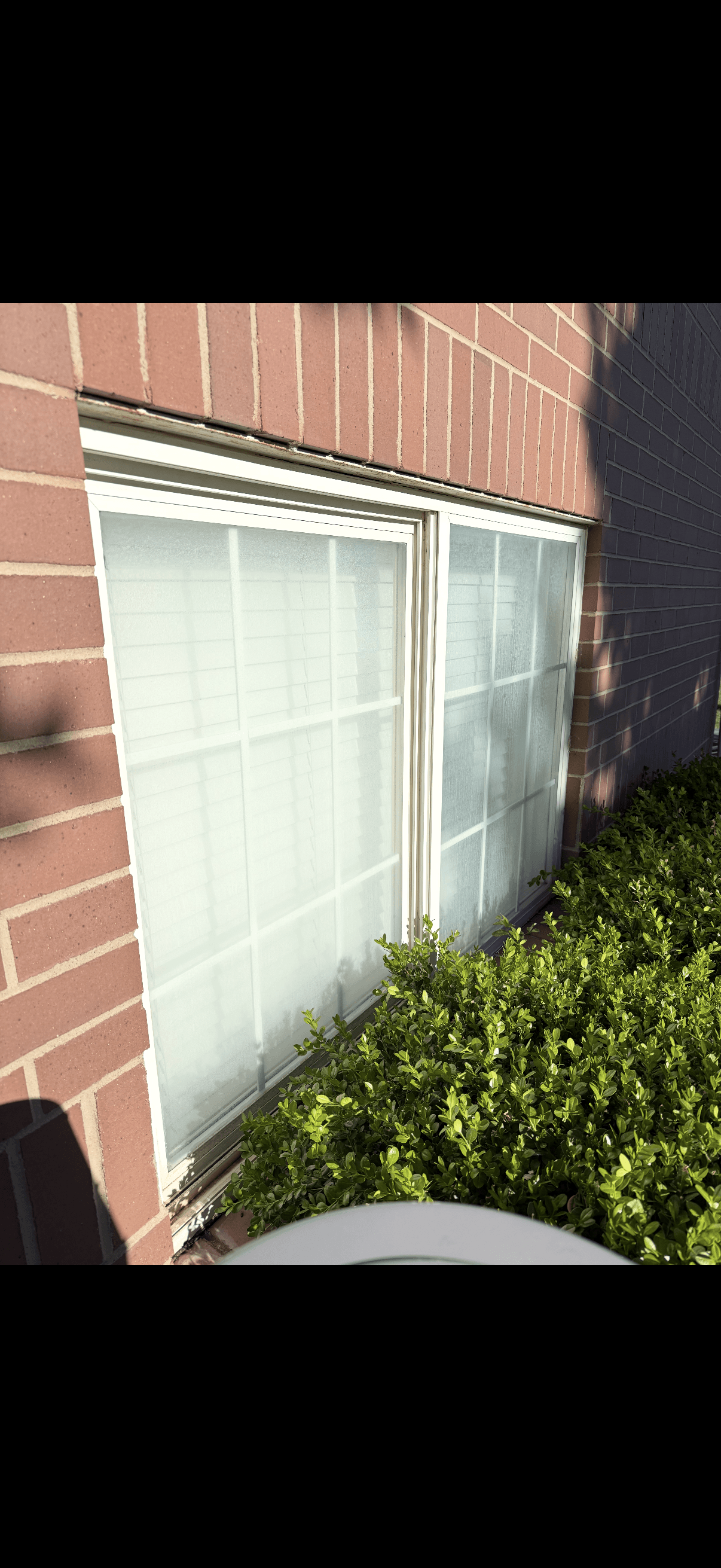 Exterior window before cleaning.